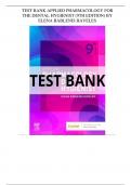 Applied Pharmacology for The Dental Hygienist 9th Edition by Elena Bablenis Haveles-Test Bank