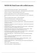 MATH 201 Final Exam with verified answer1
