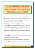C723 QUANTITATIVE ANALYSIS FOR BUSINESS &lpar;WGU&rpar; EXAM 2025 QUESTIONS AND ANSWERS