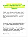 Intro to Explosive Safety Management for safety Pros &lpar;Cert&rpar; &lpar;AMMO 107&rpar; Exam with accurate solutions 