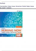 TEST BANK For Nursing Now: Today's Issues, Tomorrow's Trends:Ninth Edition by Joseph T. Catalano, Latest 2025