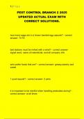 Pest Control Branch 2 &ndash; California &ndash; 2025 &ndash; Updated Actual Exam with Correct Answers