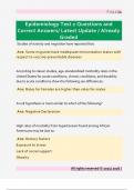 Epidemiology Questions and Correct Answers&sol; Latest Update &sol; Already Grade