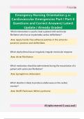 Emergency Nursing Orientation 3&period;0&colon;  Cardiovascular Emergencies Part I Part II  Questions and Correct Answers&sol; Latest  Update &sol; Already Graded 