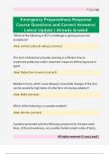 Emergency Preparedness Response  Course Questions and Correct Answers&sol;  Latest Update &sol; Already Graded 