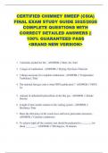 CERTIFIED CHIMNEY SWEEP &lpar;CSIA&rpar;  FINAL EXAM STUDY GUIDE 2025&sol;2026  COMPLETE QUESTIONS WITH  CORRECT DETAILED ANSWERS &vert;&vert;  100&percnt; GUARANTEED PASS  <BRAND NEW VERSION> 