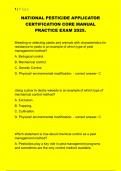 National Pesticide Applicator Certification Core Manual Practice Exam &ndash; 2025 &ndash; Full Exam with Correct Answers and Application Math
