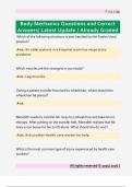 Body Mechanics Questions and Correct  Answers&sol; Latest Update &sol; Already Graded
