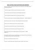 NUR 162 FINAL EXAM QUESTIONS AND ANSWERS