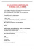NSG 3123 EXAM QUESTIONS AND ANSWERS 100&percnt; CORRECT 
