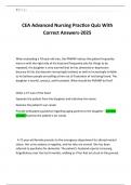 CEA Advanced Nursing Practice Quiz With Correct Answers-2025