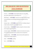 BIO 100 QUIZ 1 2025 QUESTIONS AND ANSWERS
