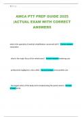 AMCA PTT PREP GUIDE 2025 &vert;ACTUAL EXAM WITH CORRECT ANSWERS