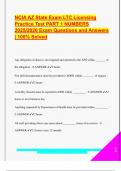 NCIA AZ State Exam LTC Licensing  Practice Test PART 1 NUMBERS  2025&sol;2026 Exam Questions and Answers  &vert; 100&percnt; Solved 