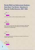 Florida FDLE Law Enforcement Academy - State Exam Test Review &sol; Questions & Expertly Verified Answers&comma; 2025 &sol; 2026&period;   