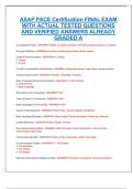 ASAP PACE Certification FINAL EXAM WITH ACTUAL TESTED QUESTIONS AND VERIFIED ANSWERS ALREADY GRADED A