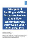 Principles of Auditing and Other Assurance Services 22nd Edition Ray Whittington Kurt Pany Test Bank 2025&sol; 2026 Complete Exam Prep