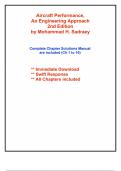 Aircraft Performance&colon; An Engineering Approach 2nd Edition - Solutions Manual by Mohammad H&period; Sadraey 