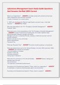Laboratory Management Exam Study Guide Questions  And Answers Verified 100&percnt; Correct 