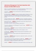 Laboratory Management Test Exam Questions And  Answers Verified 100&percnt; Correct