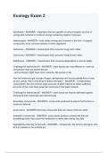Ecology Exam 2 questions and answers
