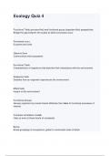 Ecology Quiz 4 questions and answers