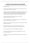 NATIONAL FINAL EXAM QUESTIONS AND ANSWERS