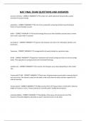 NAF FINAL EXAM QUESTIONS AND ANSWERS