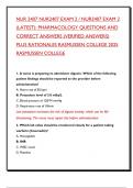 NUR 2407 NUR2407 EXAM 2 &sol; NUR2407 EXAM 2  &lpar;LATEST&rpar;&colon; PHARMACOLOGY QUESTIONS AND  CORRECT ANSWERS &lpar;VERIFIED ANSWERS&rpar;  PLUS RATIONALES RASMUSSEN COLLEGE 2025 RASMUSSEN COLLEGE