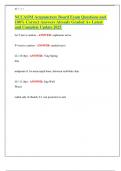 NCCAOM Acupuncture Board Exam Questions and 100- Correct Answers Already Graded A&plus; Latest and