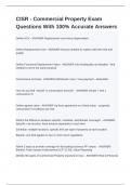 CISR - Commercial Property Exam Questions With 100&percnt; Accurate Answers