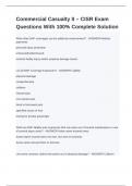 Commercial Casualty II &ndash; CISR Exam Questions With 100&percnt; Complete Solution