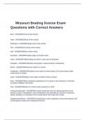 Missouri Boating license Exam Questions with Correct Answers