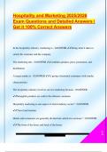 Hospitality and Marketing 2025&sol;2026  Exam Questions and Detailed Answers &vert;  Get it 100&percnt; Correct Answers
