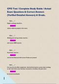 CPO Test &sol; Complete Study Guide &sol; Actual Exam Questions & Correct Answers &lpar;Verified Detailed Answers&rpar; A Grade&period;         