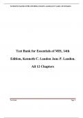 Test Bank For Essentials of MIS&comma; 14th Edition by Kenneth C&period; Laudon&comma; Jane P&period; Laudon