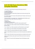 CLN 251&sol;252 Exam Questions With Complete Solutions