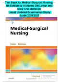 Test Bank for Medical-Surgical Nursing&comma; 7th Edition by Adrianne Dill Linton and Mary Ann Matteson Latest Updated Examination Study  Guide 2024&sol;2025