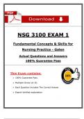 NSG 3100 &ndash; Exam 1 &vert; Galen College &vert; Fundamentals of Nursing Exam with Rationales