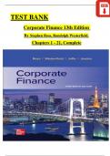 Test Bank for Corporate Finance 13th Edition By Stephen Ross, Randolph Westerfield, Jeffrey Jaffe, Bradford Jordan