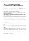 MSN 571 Pharmacology Midterm &lpar;cardiology&rpar; exam with correct answers&period;