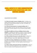LEGAL ASPECTS OF CODE ADMINISTRATION COMPLETE EXAM QUESTIONS AND 100&percnt; VERIFIED ANSWERS
