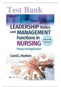 TEST BANK FOR LEADERSHIP ROLES AND MANAGEMENT FUNCTIONS IN NURSING 11TH EDITION