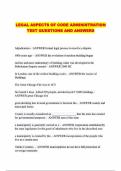 LEGAL ASPECTS OF CODE ADMINISTRATION TEST QUESTIONS AND ANSWERS