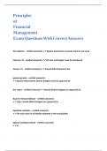 Principles of Financial Management Exam Questions With Correct Answers