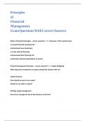Principles of Financial Management Exam Questions With Correct Answers&period;