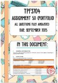 TPF3704 Assignment 50 &lpar;Portfolio&rpar; Memo &vert; Due September 2025