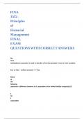 FINA 3332 - Principles of Financial Management FINAL EXAM QUESTIONS WITH CORRECT