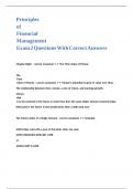 Principles of Financial Management Exam 2 Questions With Correct Answers&period;