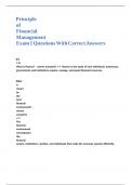 Principle of Financial Management Exam 1 Questions With Correct Answers